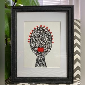 Acrylic Original Painting On Canvas Paper 9X12 Multi Color Urban Art